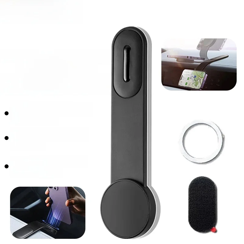 Magnetyczny uchwyt samochodowy na telefon N52 Silny magnes Składany stojak na telefon komórkowy kompatybilny z nawigacją do iPhone'a 16/15/14/13/12 — zdjęcie produktu 7