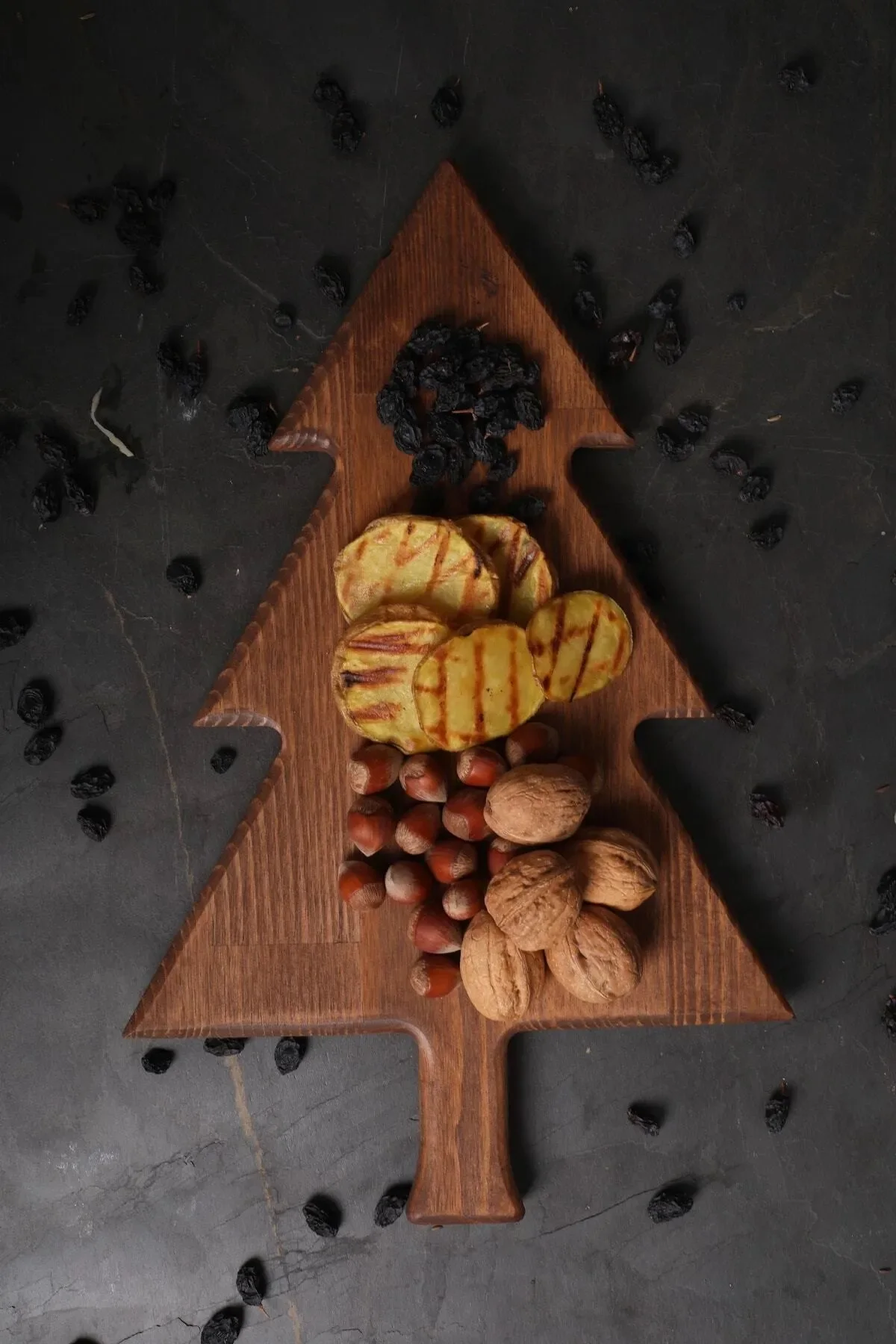 Kitchen Christmas Tree Natural Wooden Cutting Board Bread Fruit sushi tray kitchen utensils Christmas decorations 2024 gift