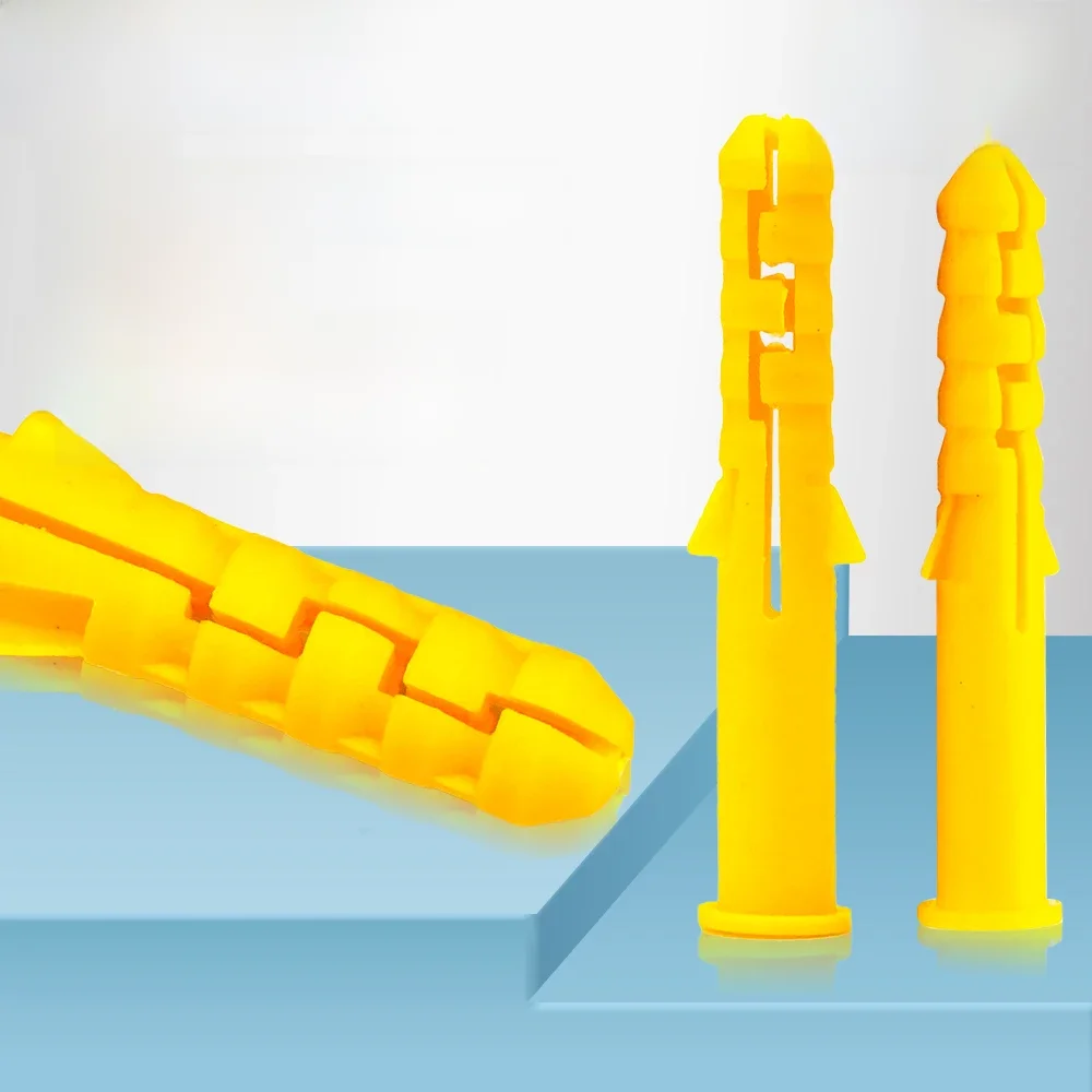 HOWSHENG 20-100 pièces tuyau d'expansion en plastique Tube bouchon en caoutchouc bouchons muraux M6 M8 M10 ancre nervurée en plastique pour vis autotaraudeuse