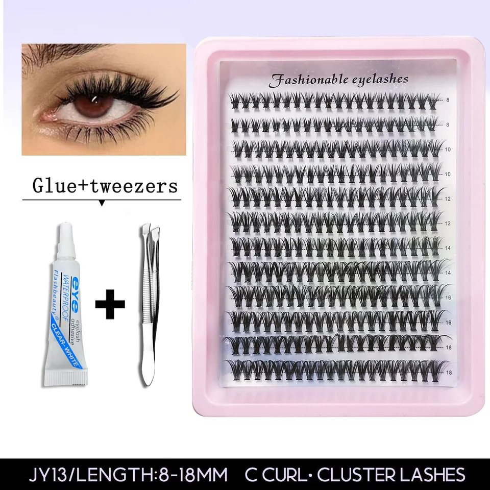Pestañas Individuales Esponjosas y Gruesas DIY, Racimos, Voluminosas, Esponjosas, Wispy, Ojo de Gato, Ultra-Naturales, Suaves y Livianas 2