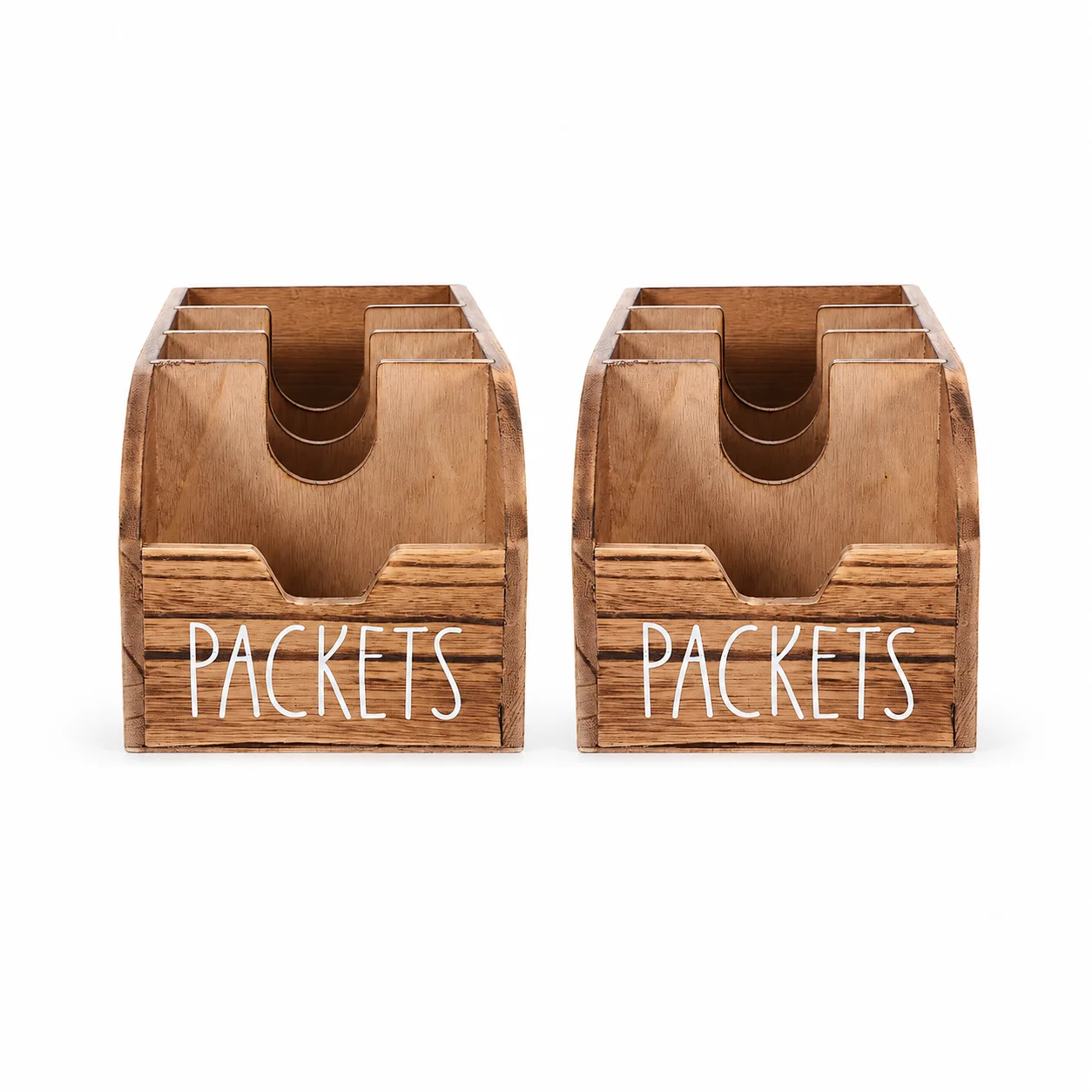 2Pcs Tea Bag Storage Bins Retro Split Multi Level Basket Shelf With Window Country Style Kitchen Bar Countertop Organizer For Tea Packets Seasoning Condiment Sachets Small Sundries Pantry Cabinet Home Decoration