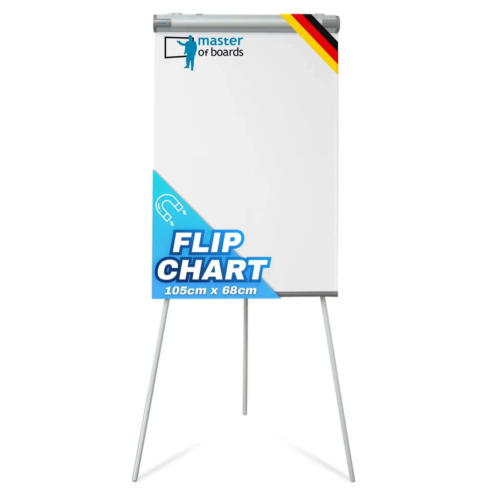 Flipchart 68x105cm klappbar höhenverstellbar magnetisch Whiteboard Präsentation Büro Konferenz Dreibein Stativ