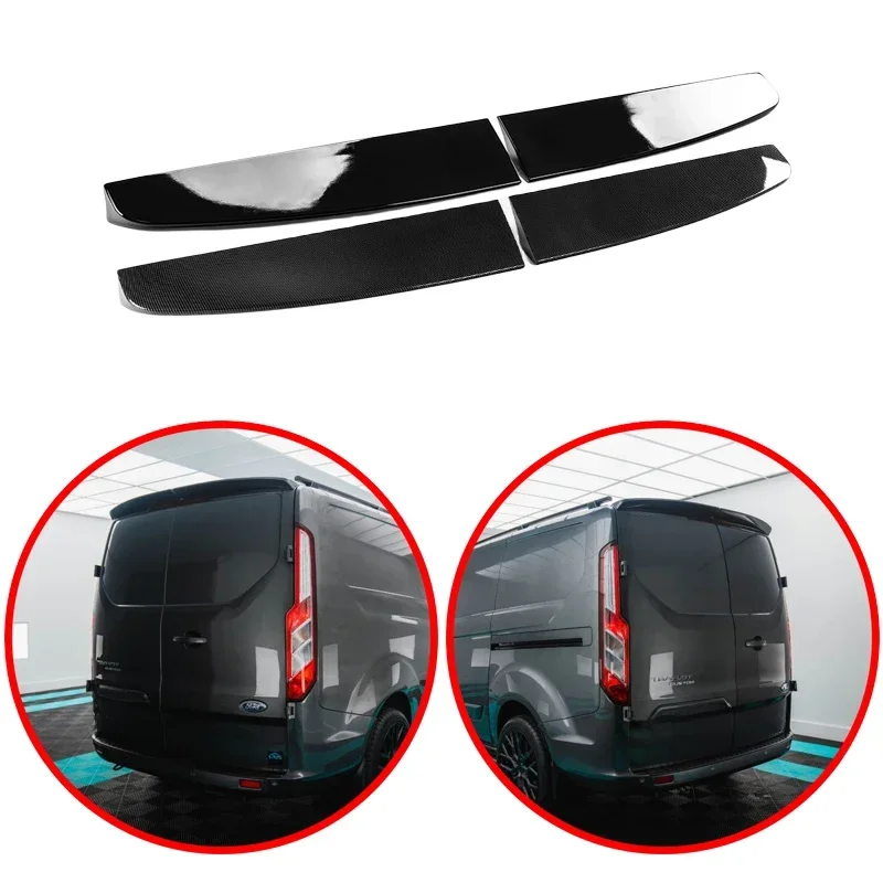 Voor Ford Transit Custom Mk8 2012-2022 Dubbele Deur Auto Achtervleugel Abs Spoiler Glanzend Zwart Of Carbon Fiber look Body Kit - afbeelding 2