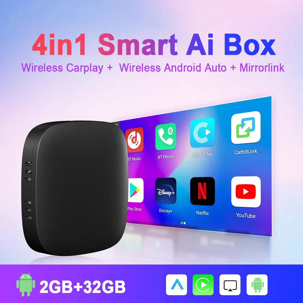 Carplay Ai Box Wireless Android Auto Smart TV Box sistema intelligente per Auto Android 10.0 per Mazda Volvo Benz Toyota Kia Ford MG VW