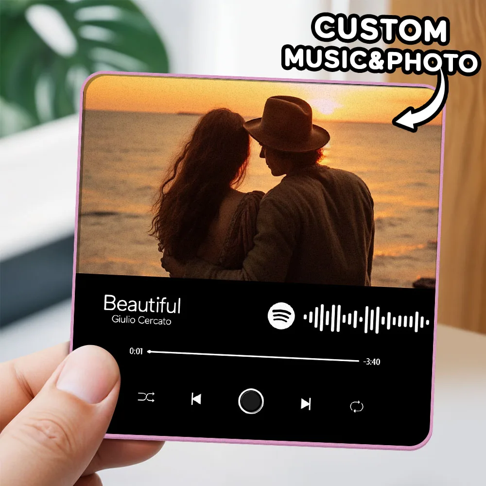 Custom Music Fridge Magnet, Personalized Music Refrigerator Magnets Can Play Songs and Adjust Volume, Christmas Gifts