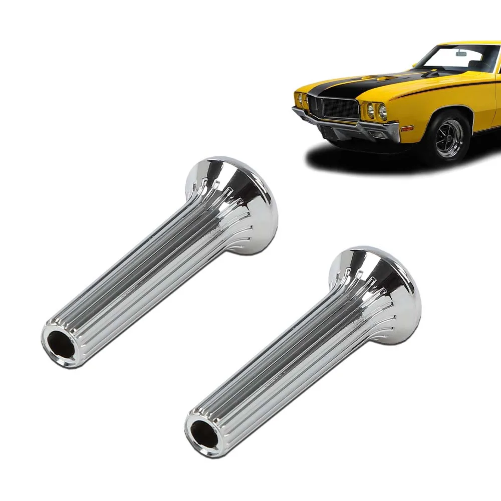 Fit For 68-1970 GM Buick Chevy Oldsmobile Pontiac Chrome Ribbed Door Lock Knobs