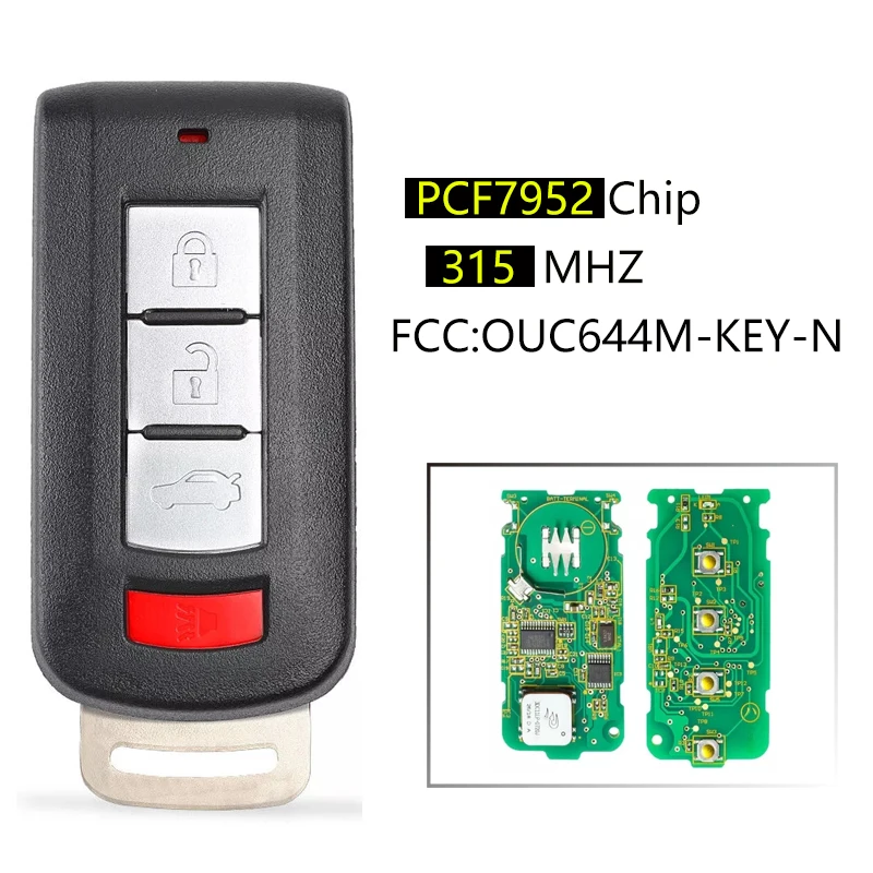 

CN011015 Aftermarket Smart Remote Key 315MHz for Mitsubishi Lancer Outlander 2008-2016 OUC644M-KEY-N PCF7952 Chip (without logo)