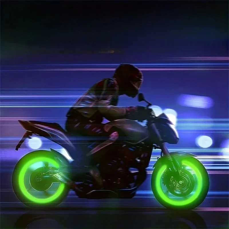 AliExpress NONE 4pcs Luminous Valve Caps, Fluorescent Night Glowing Car Motorcycle Bicycle Bike Wheel Tyre Hub Luminous Valve Stem Caps Decors