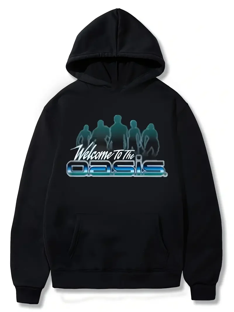 

New men's sweatshirt, band series OASIS printed warm pullover sweatshirt, long-sleeved loose and breathable men's hoodie