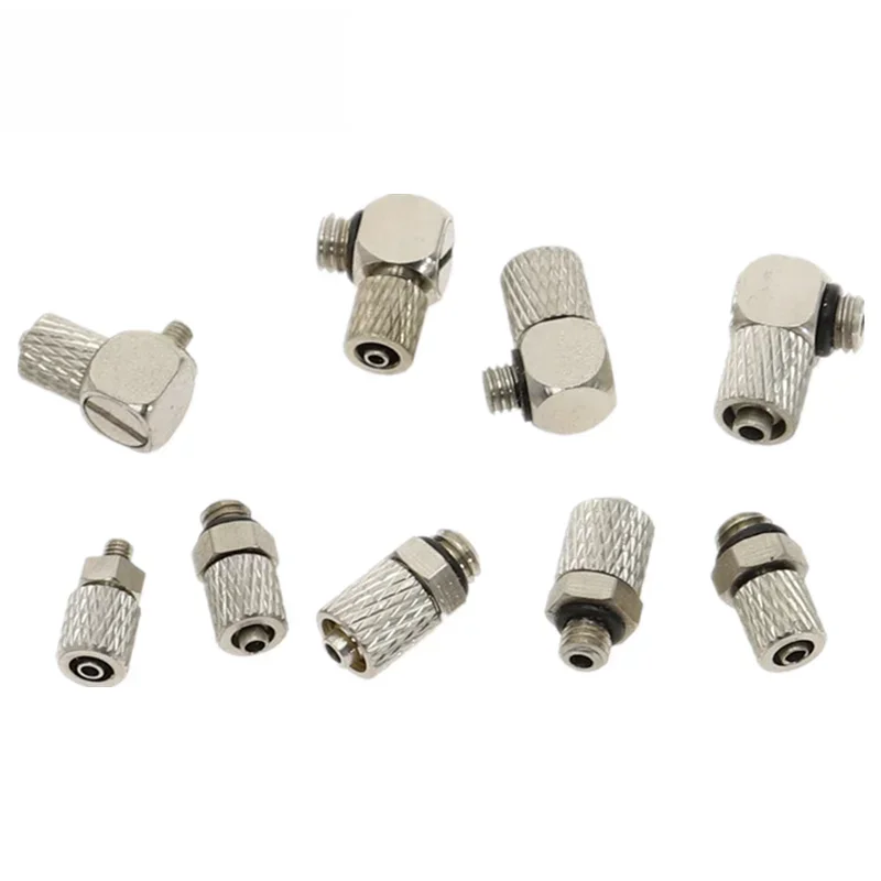 Lot de 5 raccords rapides à visser pour tubes pneumatiques M3 M4 M5 M6 - Connecteurs miniatures pour tubes d'air de 3mm 4mm 6mm de diamètre extérieur