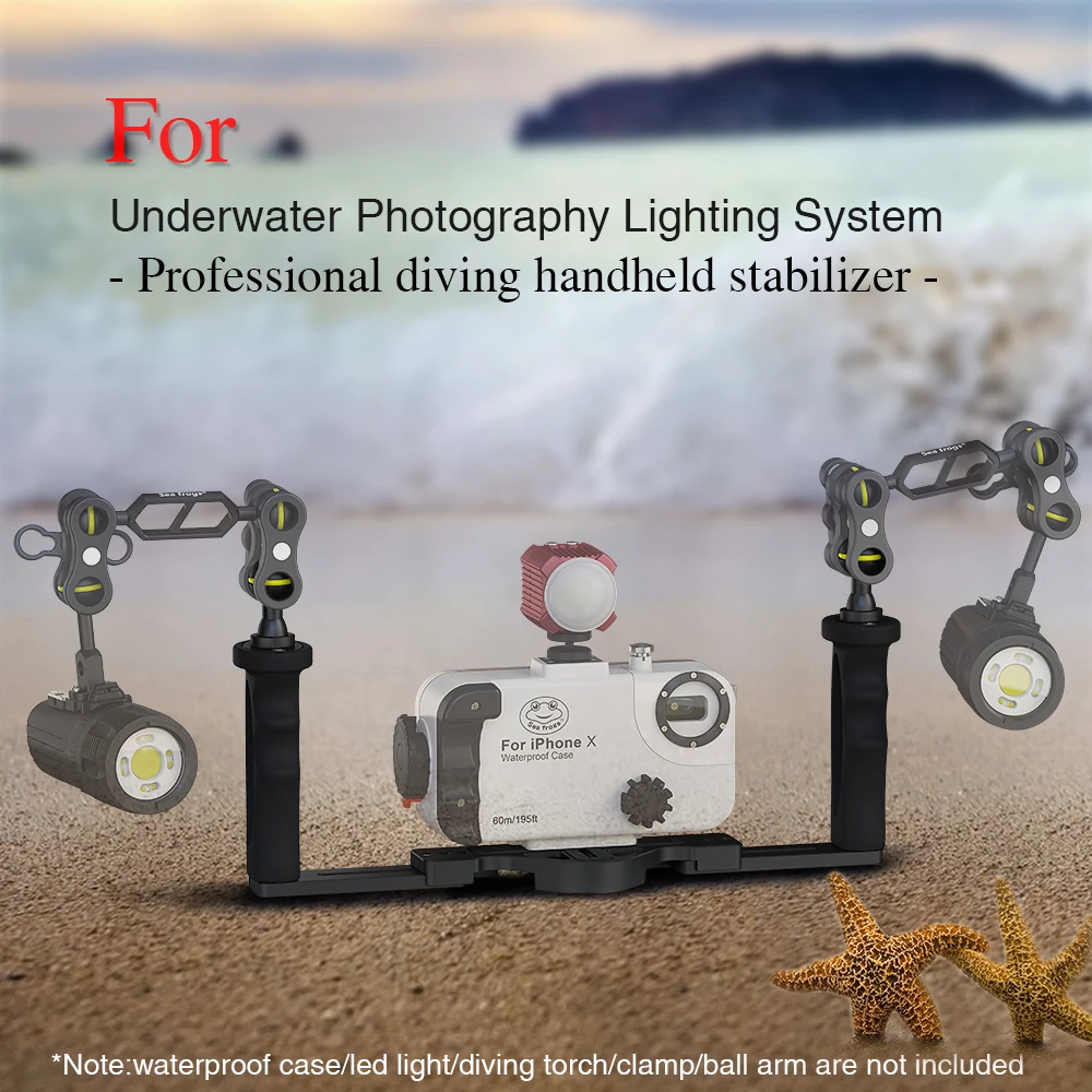 Seafrogs TS-7 Tray Set Dual Handle Aluminum Alloy Universal for Waterproof Phone Cases Camera Cases Gopro Action Camera