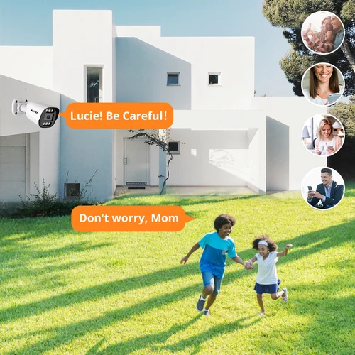 Imagen 2 del producto Cámara IP de 5MP para exteriores, vigilancia POE H.265, Audio bidireccional, CCTV, visión nocturna en Color, cámara IP66 para sistema POE XMEye Pro iCSee