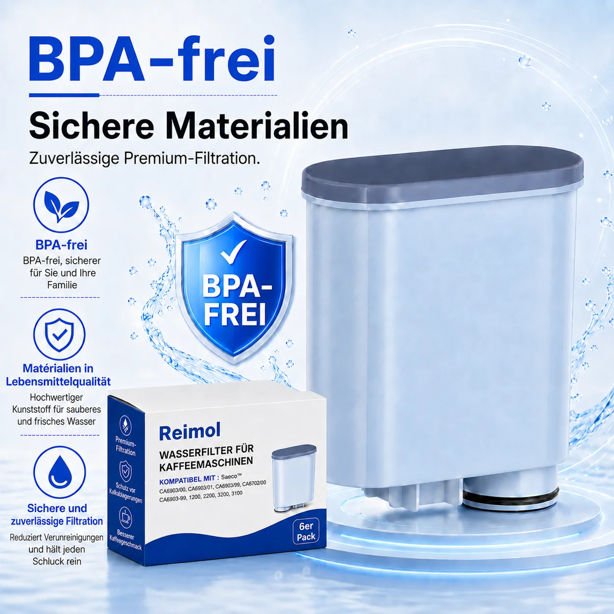 Reimol 6er-Pack Kaffeefilter-Ersatz, kompatibel mit Saeco, geeignet für Philips 2200 Serie, Philips 2300 Serie, Philips 3200 Serie, Philips 3300 Serie und Philips 5400 Serie – Detail 5