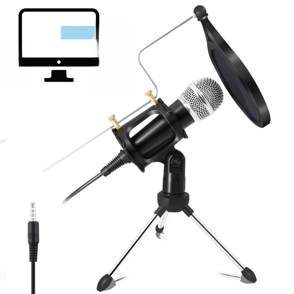 Microfone Condensador Profissional com USB, PC Streaming, Dispositivo de Estúdio de Gravação para