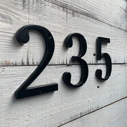 1pc Black 101mm Modern House Number Outdoor 4 inch Zinc Alloy Apartment Door Numbers Mailbox Address Sign #0-9 With Screws