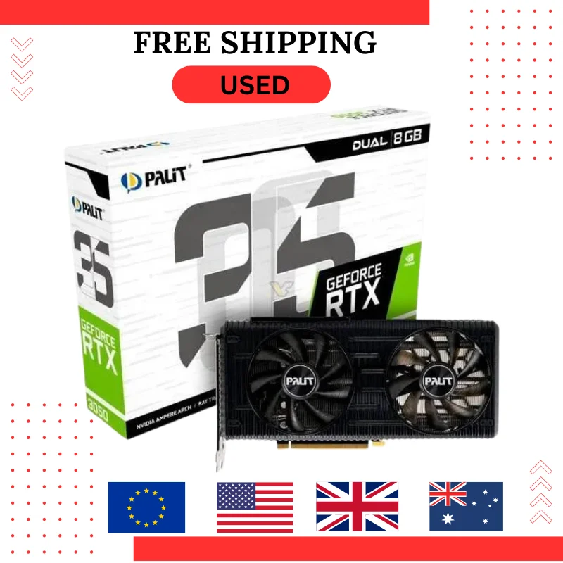 GPU DE GAMING Palit 3060ti NVIDIA RTX USADO – 8 GB – GDDR6 – Usado