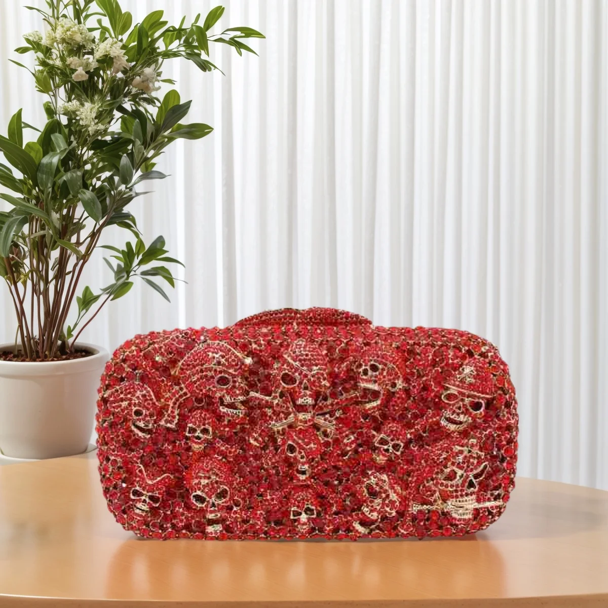 

Women Glitter Skulls Rhinestone Evening Bag Unique Halloween Clutch Purse Crystal Handbag for Prom Party