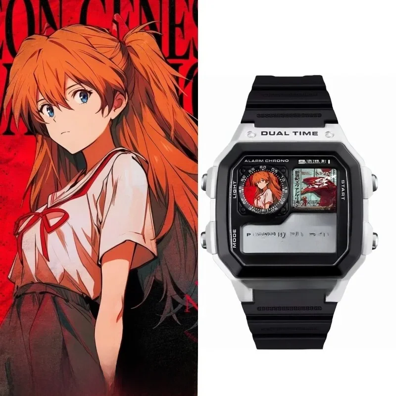 Montre électronique Neon Genesis Evangelion Asuka Anime Wilwatch, petit carré bidimensionnel, vêtements pour étudiants, vente en gros, nouveau