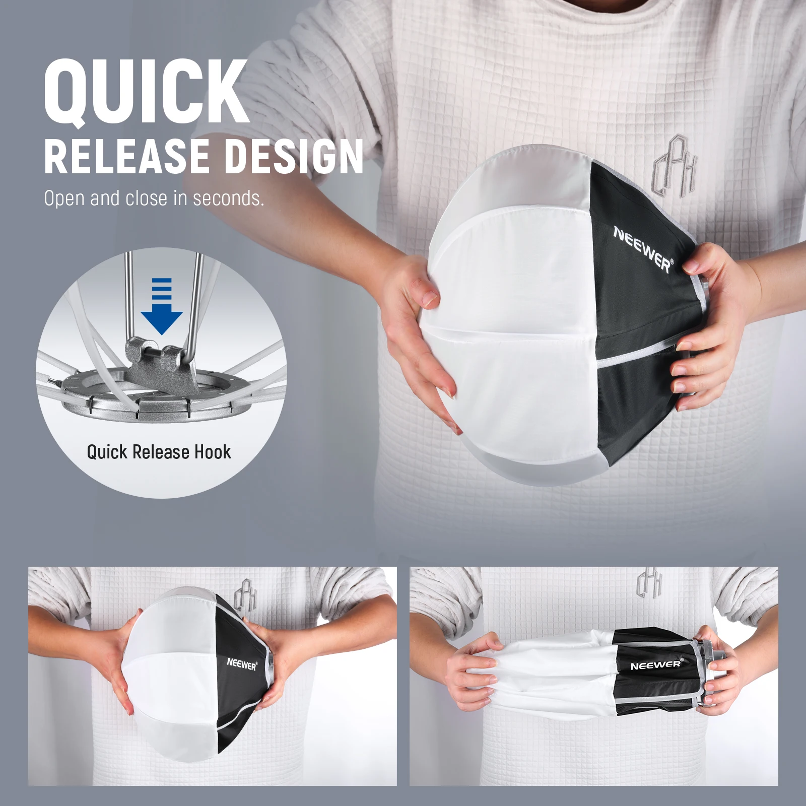 NEEWER صندوق فانوس فانوس 12 بوصة/30 سم مع حامل NEEWER، إصدار سريع 360 درجة °   متعدد الاتجاهات ضوء الناشر تعديل سوفت بوكس صغير