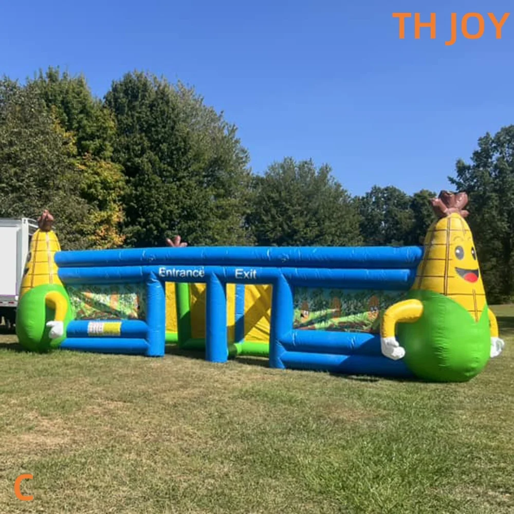 9x9x2mH opblaasbare Halloween huanted huis aangepaste opblaasbare maïs doolhof Labyrint arena laser tag games met blower
