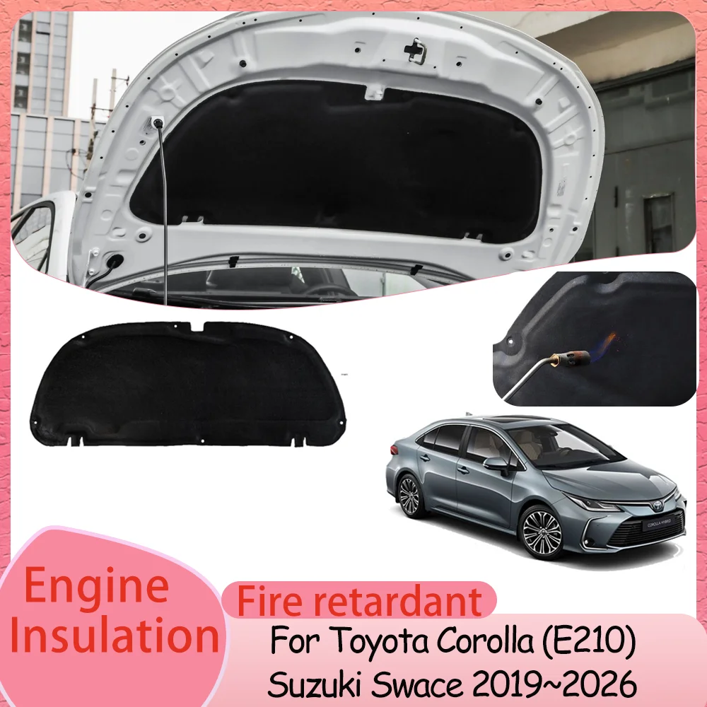 For Toyota Corolla E210 Suzuki Swace 2019~2026 2020 2021 Car Hood Engine Thermal Insulation Cotton Soundproof Mat Accessories