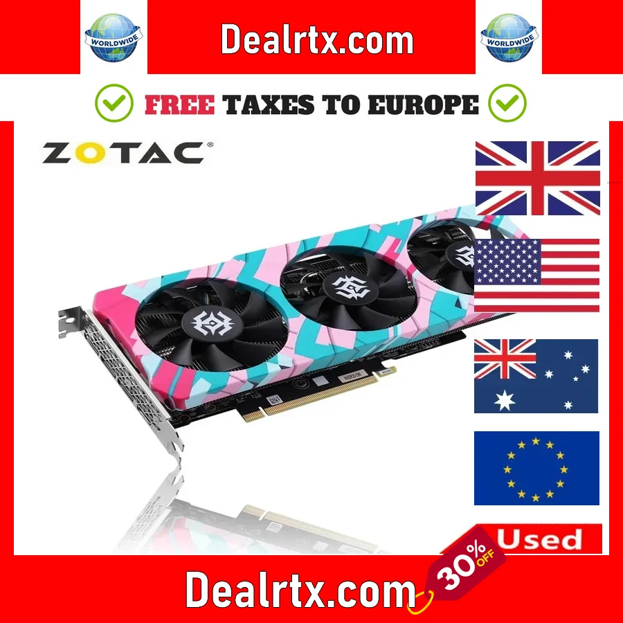 

2024 Used ZOTAC GeForce RTX 3070-8GD6 X-GAMING Video Cards RTX 3070 8GB GDDR6 256bit GPU Graphic Card