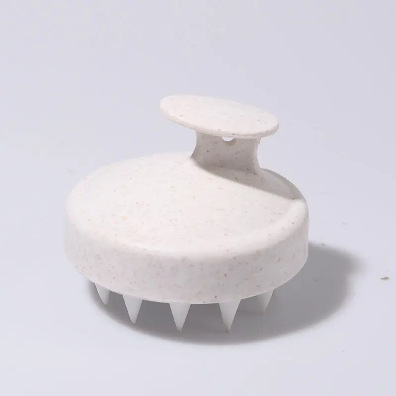 

Щетка для массажа кожи головы из пшеничной соломы и силиконовых волос, портативный скруббер двойного назначения для сухой и влажной уборки волос для глубокой очистки волос и массажа головы