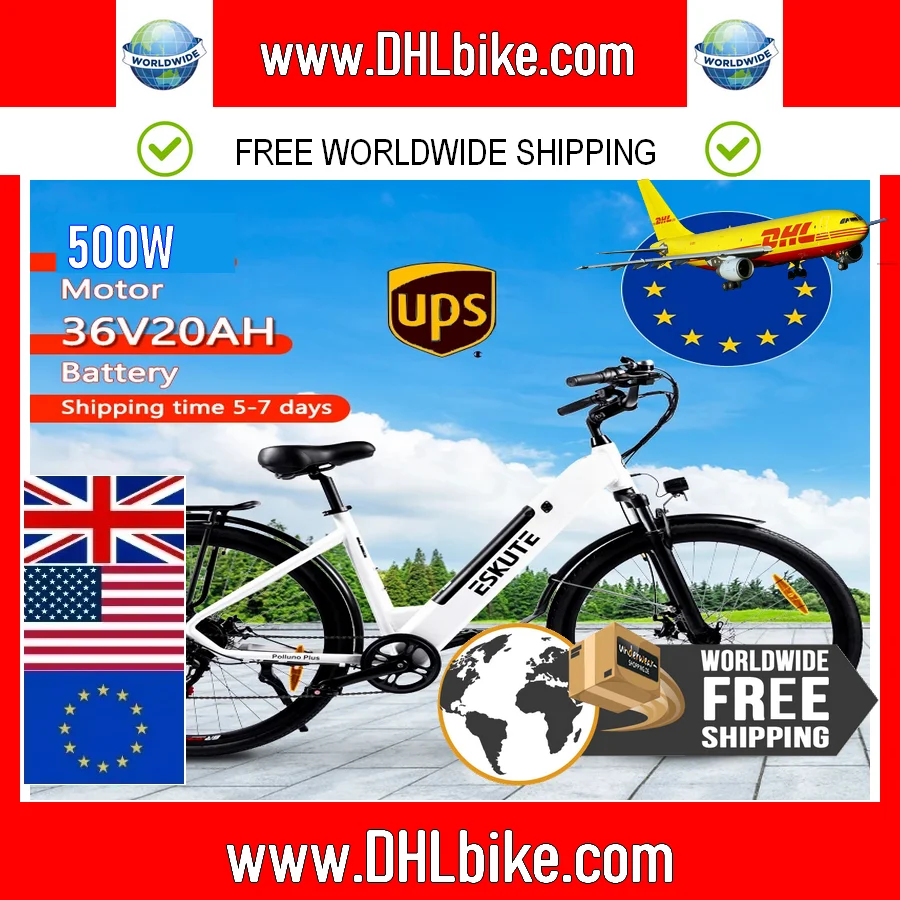 2025 Eskute Eu Elektrische Fiets 28 Inch Dames Fiets 20ah Grote Capaciteit Batterij 500W Bafang Motor Koppel Sensor Bereik 100Km