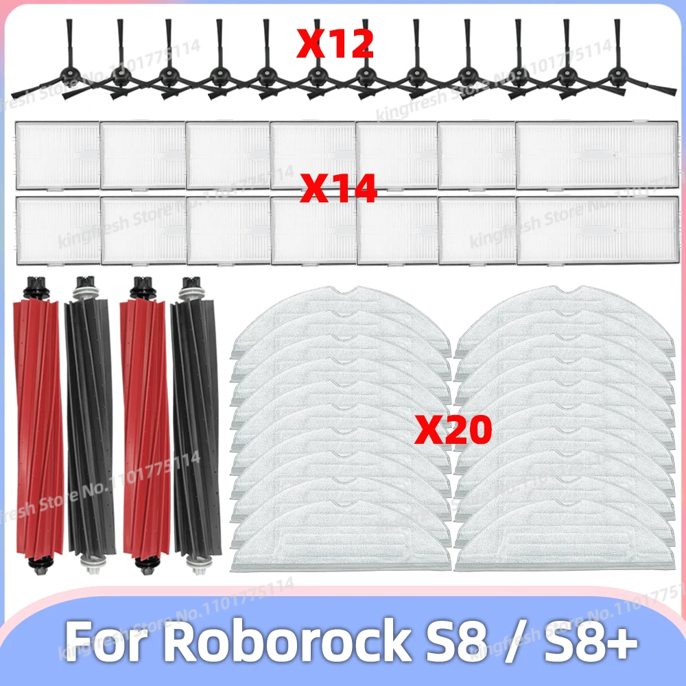 

Fit For Roborock S8 / S8+ Plus Vacuum Parts Main Roller Side Brush Guard Hepa Filter Mop Cloth Replacement Accessories