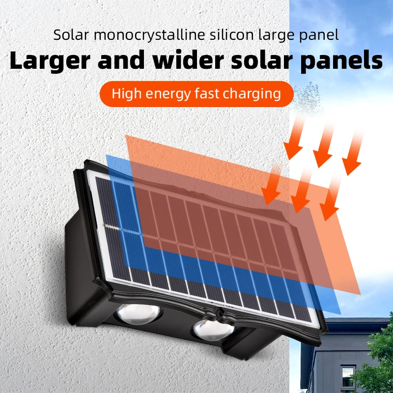 Salor Wall Lamp Waterproof Solar panels Outdoor 4W/6W Garden Light High Brightingness Up and Down for backyard Entrance Parking