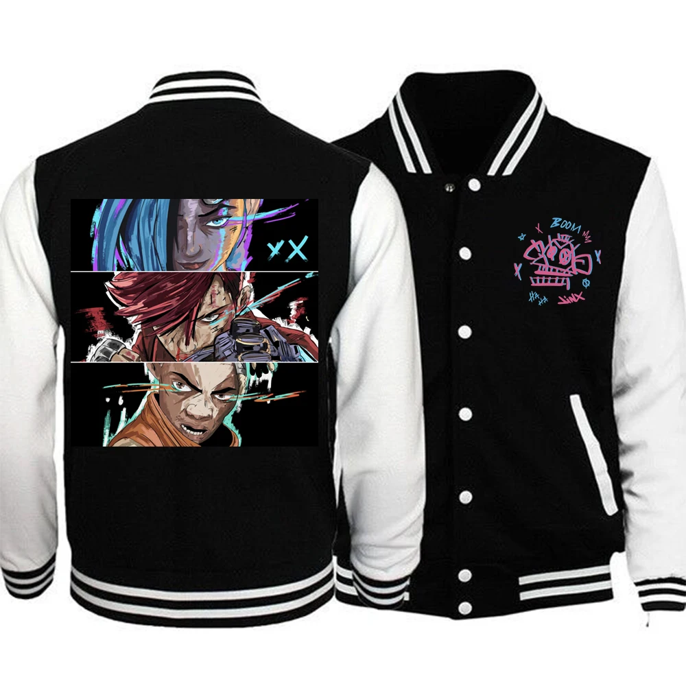 

2024 Arcane-Jinx VI Hoodie Baseball Uniform Jacket Women Men Button Game Lover Sports Coat
