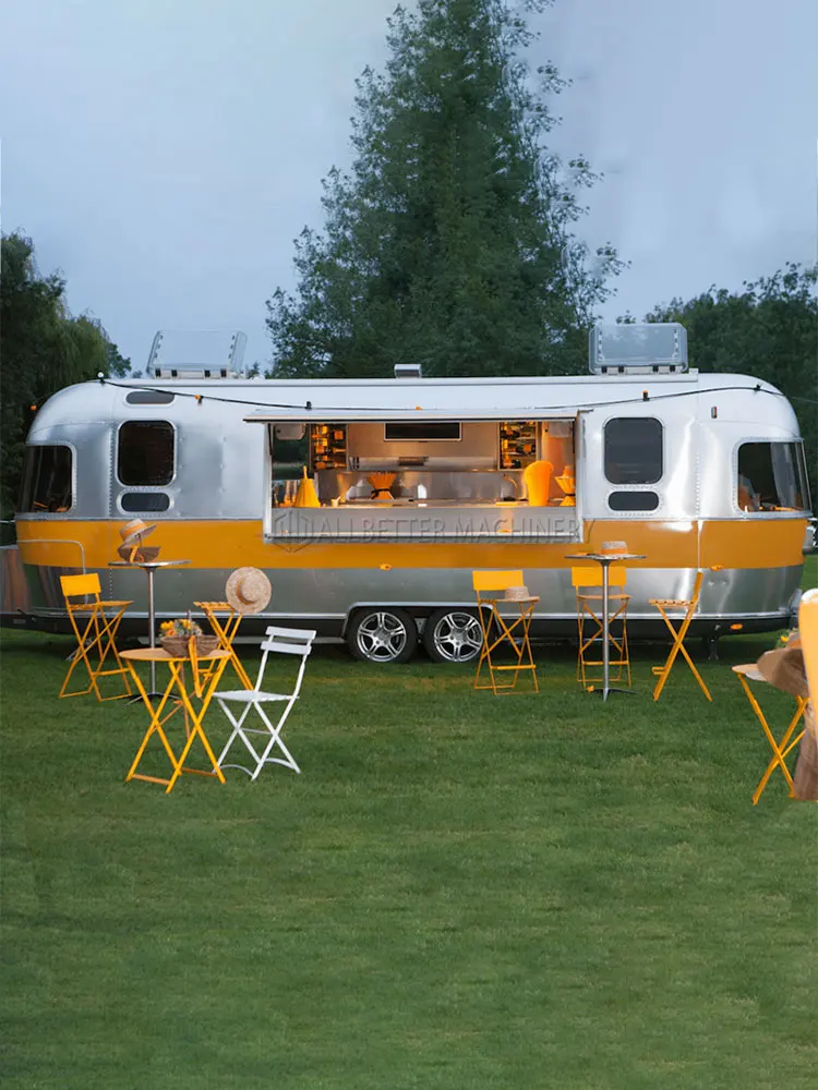 ストリート食品トレーラーピザヴィンテージ携帯キッチンレストランホットドッグ自動販売カートビールバー気流食品トラック