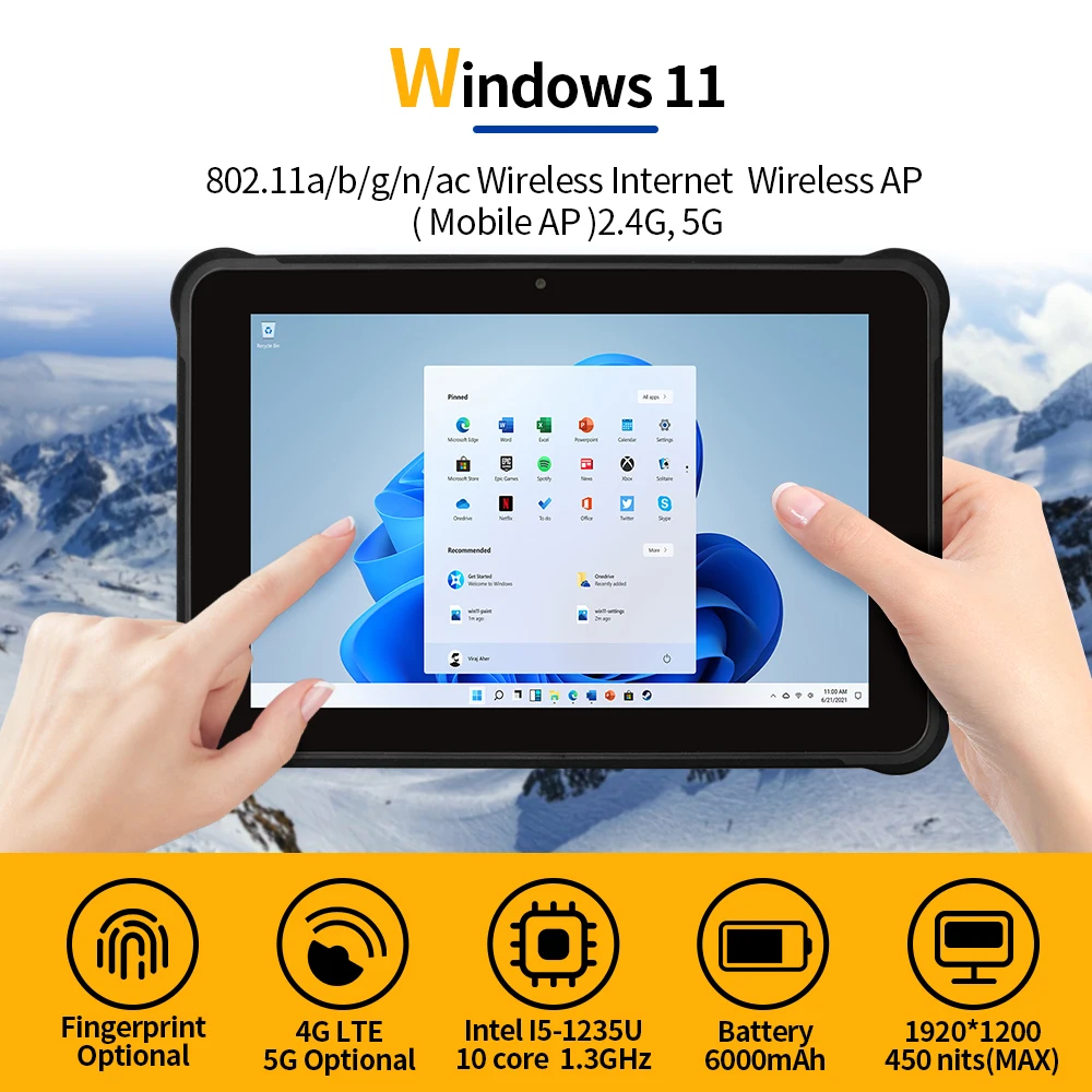 Imagem -04 - Tablet pc Robusto Industrial Terminal Portátil Intel Core I71255u Windows 11 Pro Fhd 500 Lêndeas de Ram 32gb 1tb Ssd 4g 101