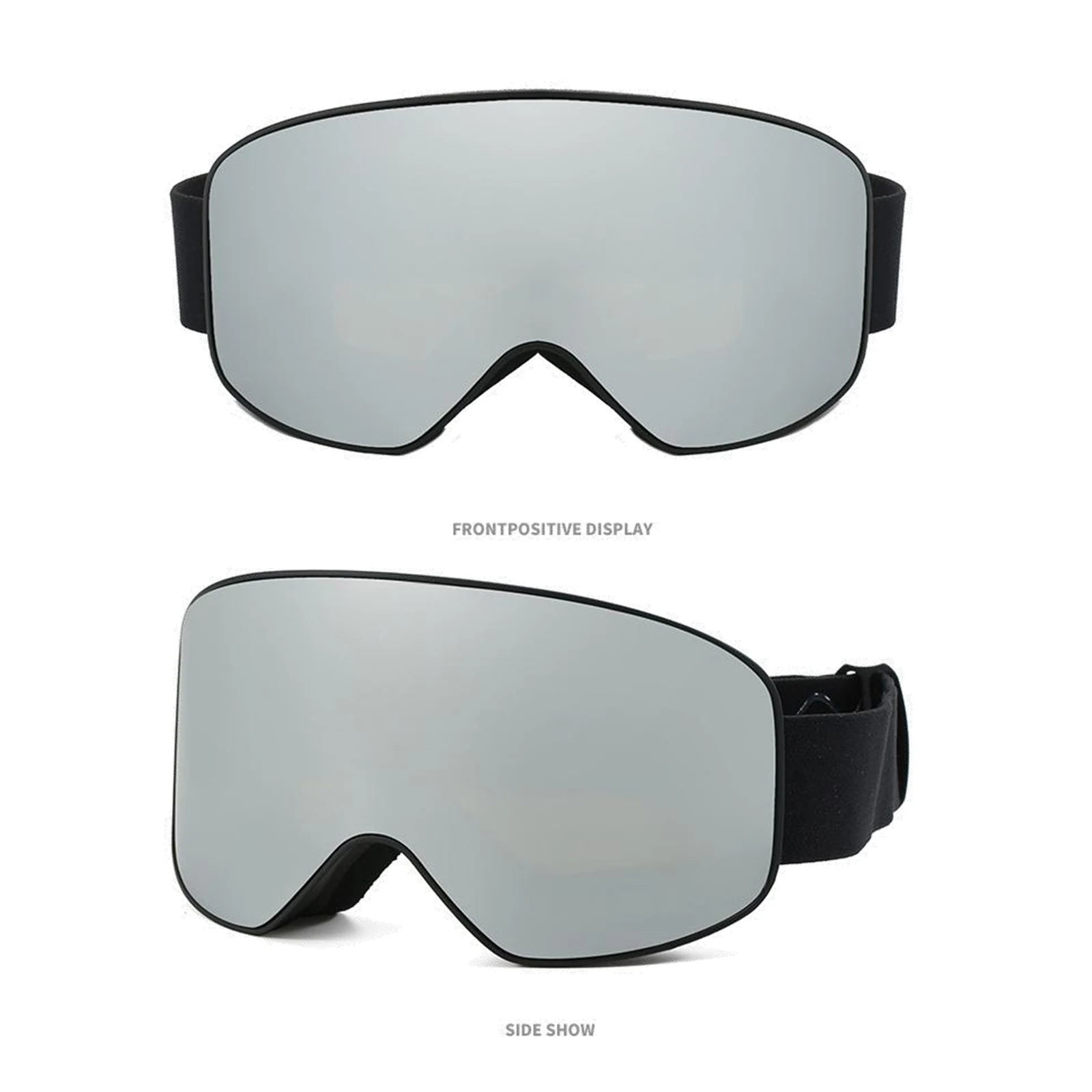 Red Blue Black lue double-layer windproof ski goggles, anti-ultraviolet, outdoor anti-fog, magnetic sports glasses