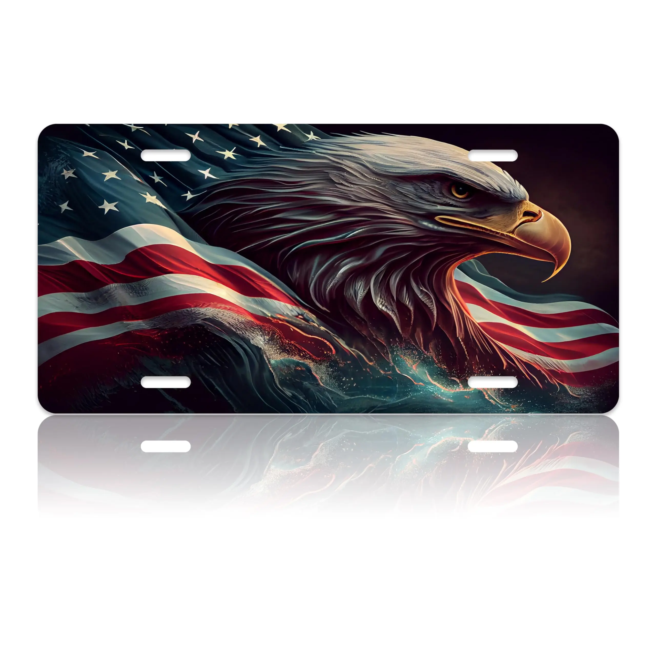 

American Flag Eagle License Plate Cover USA Flag License Plate Cover Personalise Car Front Car Plates Tag Funny Novelty Tag