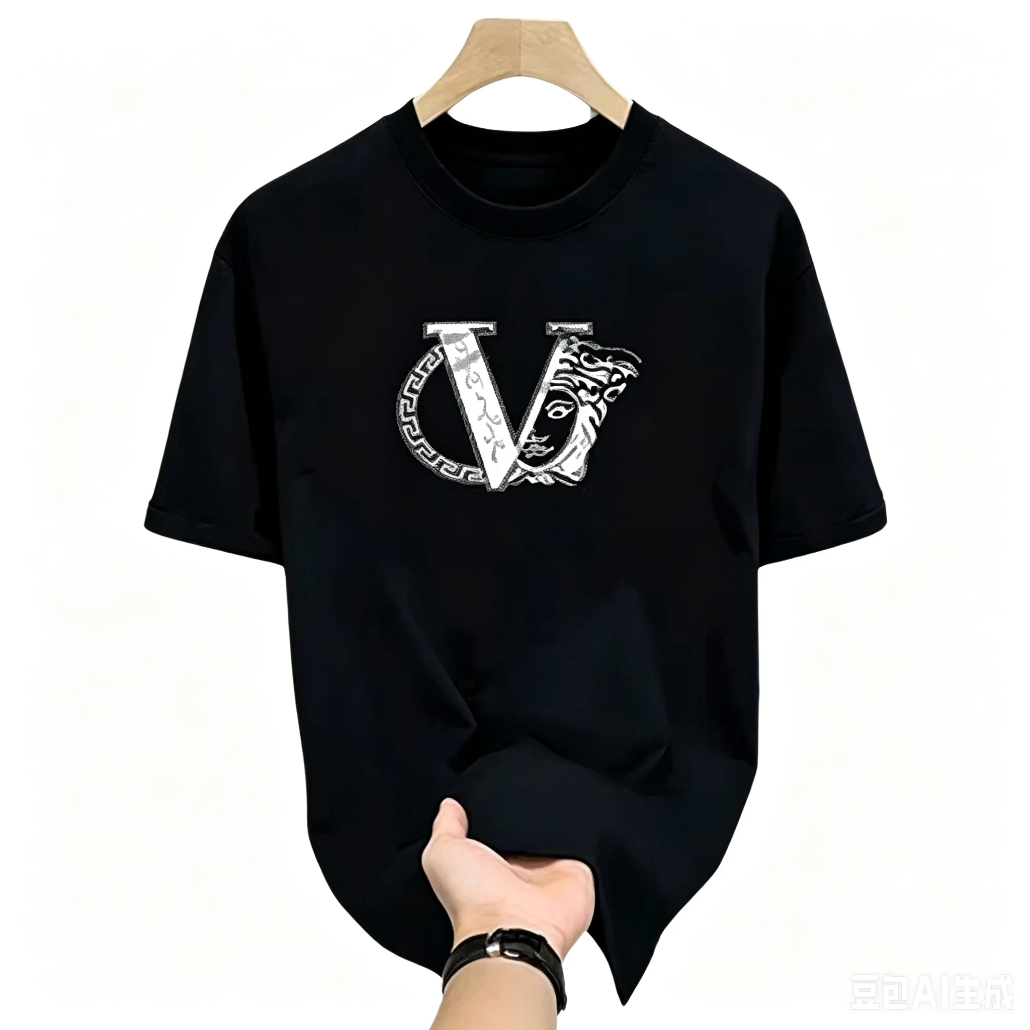 American Fashion Heavy Cotton Loose Graphic T-Shirt Men Summer Casual Short Sleeve Top