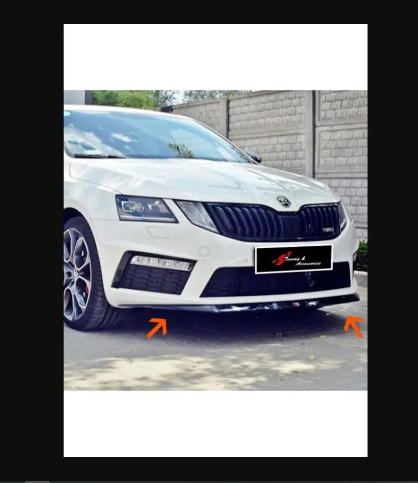 Przednia warga do Skoda Octavia Vrs Mk 3 - 3,5 kompatybilna czarny błyszczący-Tuning samochodu lusterko Spoiler dyfuzor opony zamiatarki