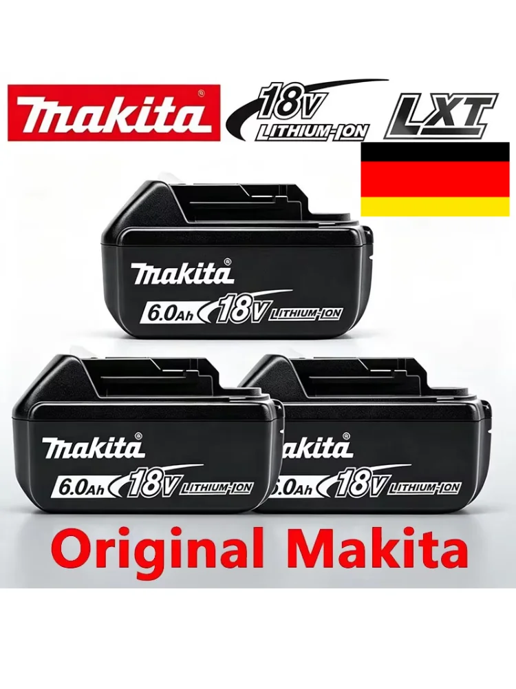 6Ah, 100% oryginalna bateria Makita 18V, model BL1860B, akumulator litowo-jonowy do narzędzi elektrycznych Makita 18V. Zastąp baterię. — 2