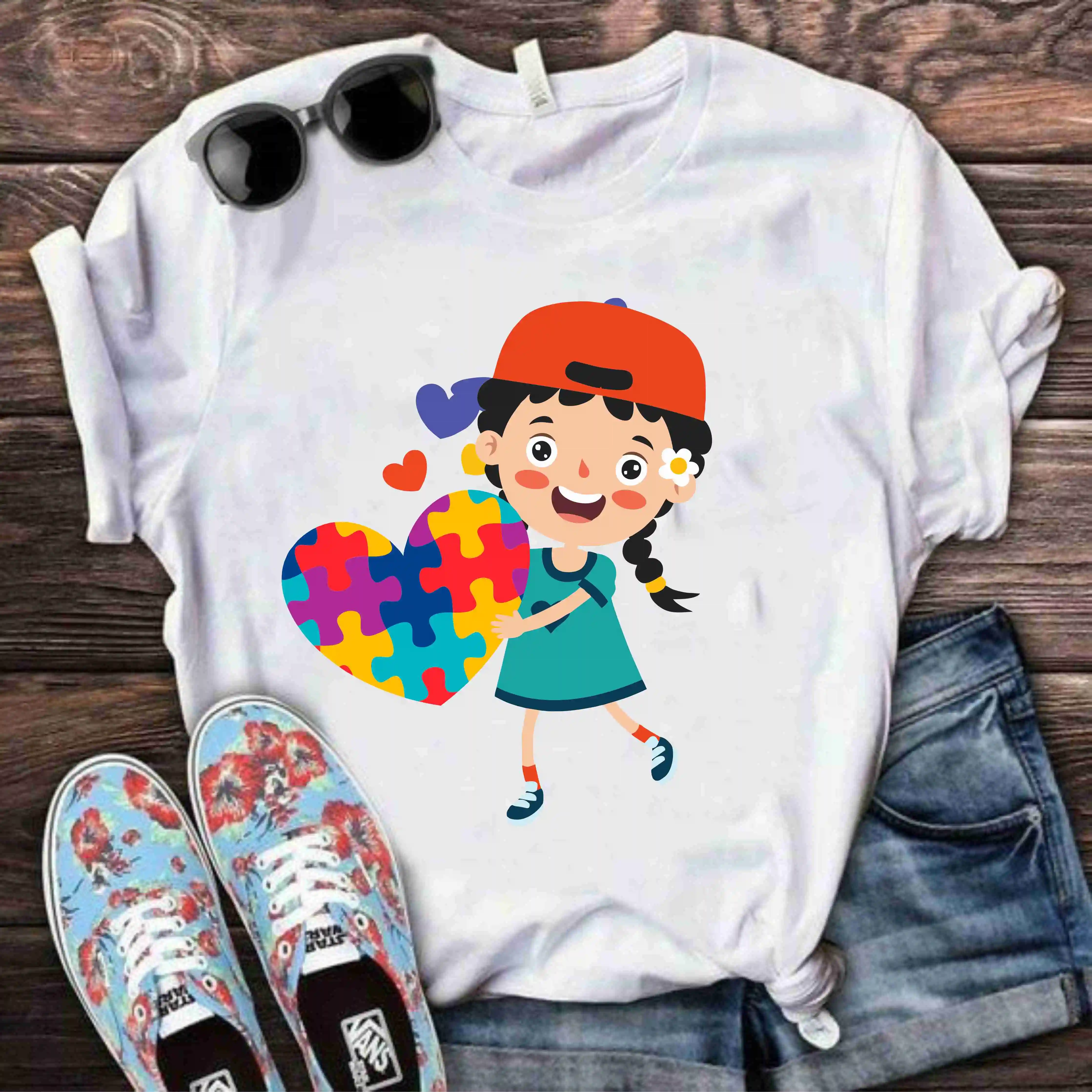 Blusa Feminina Premium T-Shirt - Autismo, Mostre seu apoio com estilo e amor, Inclusão e Respeito. 04