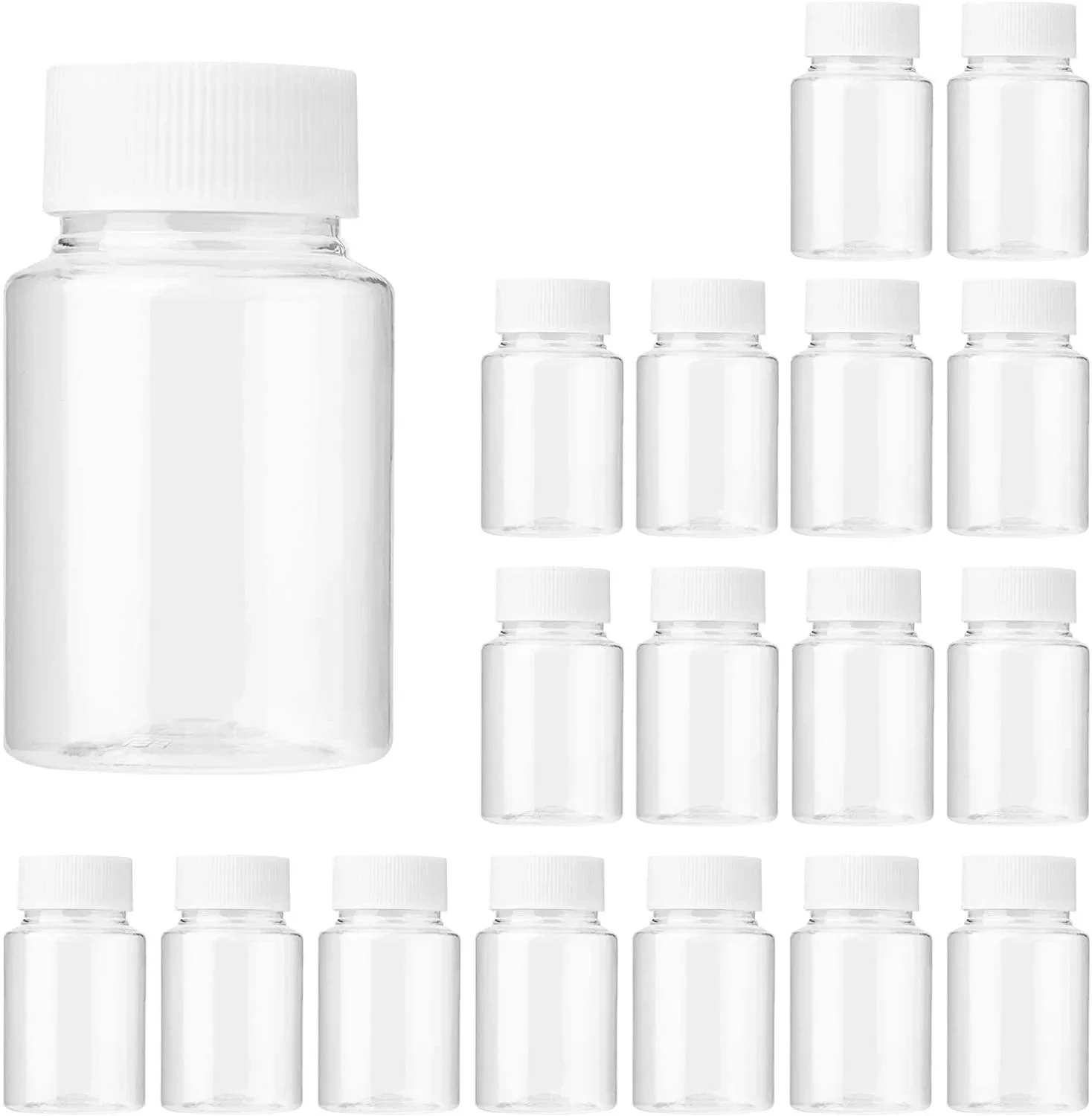 10 Stuks 15 Ml/20 Ml/30 Ml/50 Ml/100 Ml Hervulbare Afdichting Flessen flesjes Reagens Winkel Container Plastic Schroefdop - afbeelding 2