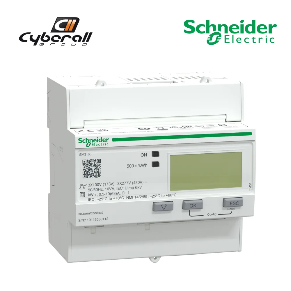 Schneider Electric-Cyberall-three phase power meter Acti9 IEM3000 63A 100-277V 3 pole reference: