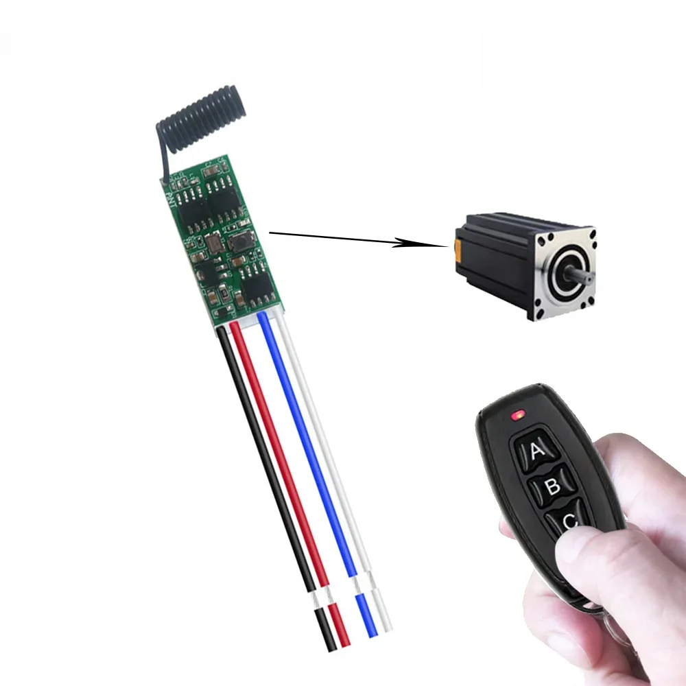 Moduł bezprzewodowego odbiornika RF 433.92Mhz DC 3.6V 6V 12V 1-kanałowy przełącznik zdalnego sterowania i nadajnik do majsterkowania (DIY) z funkcją przód/tył — zdjęcie 2