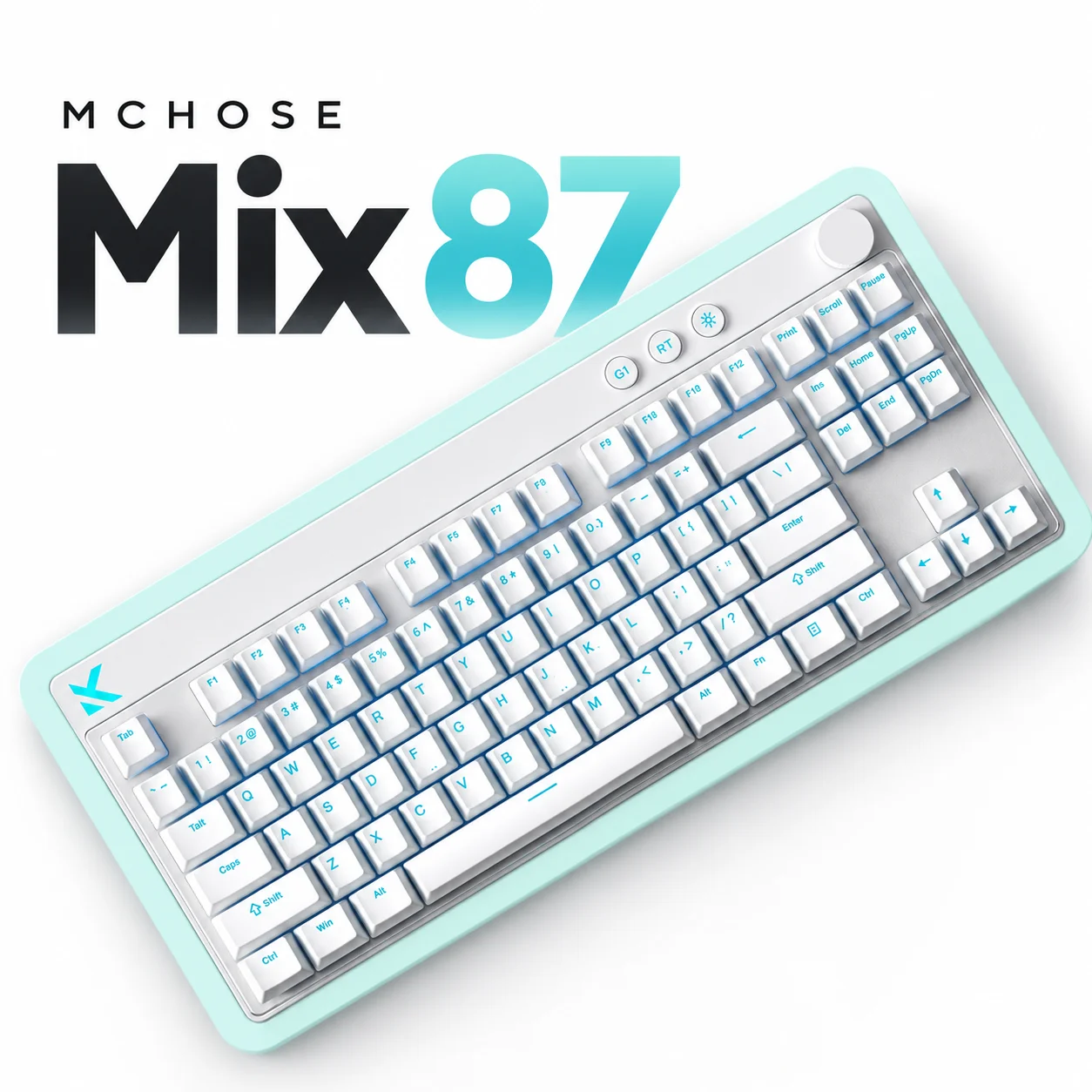 MCHOSE Mix87 Hall Effect Magnetic Switch Gaming Keyboard, 8000Hz Polling Rate, Ultra-Low Latency, 0.005mm Lightning Magnetic Axis, Wired RGB Keyboard for E-Sports Office