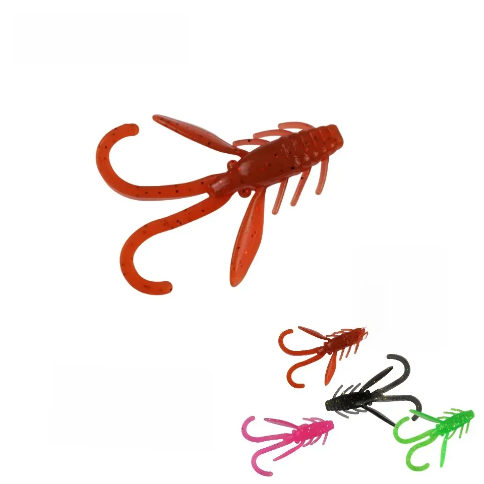 MUKUN 20 pièces 3 cm/0.3g 4 cm/0.7g mini TPE flottant leurre souple appât ver doux leurre de pêche crevettes avec basse carpe