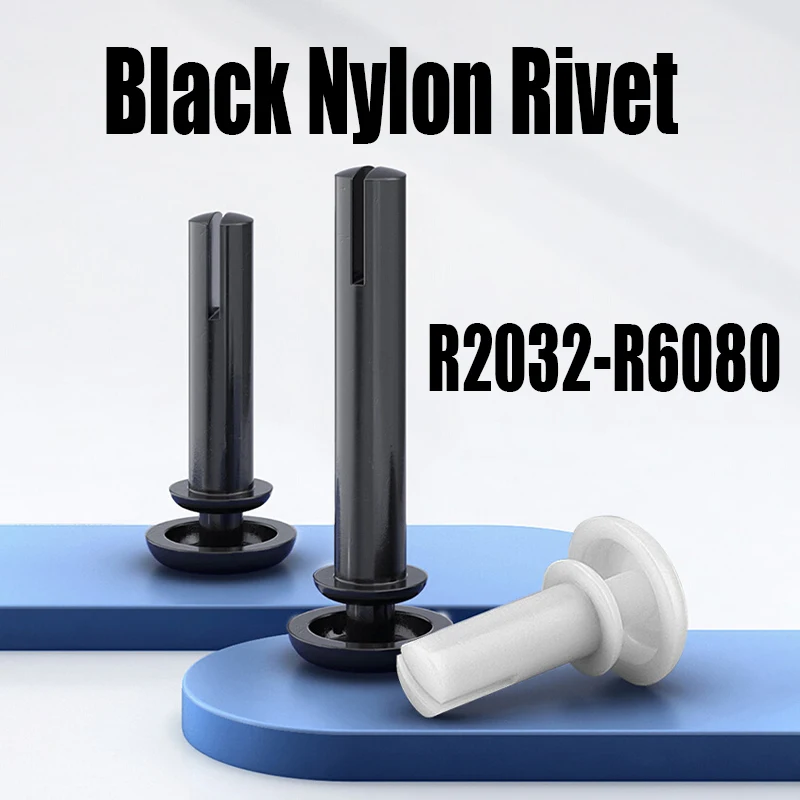 20PCS R2032-R6080 Schwarz Nylon Niet Push-typ Kunststoff Niet R Typ Niet Für PC Board Kunststoff Niet Hardware verschluss