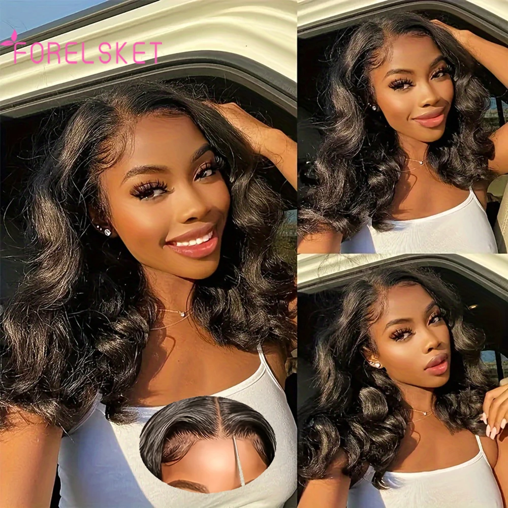 6x4 Lace Body Wave Bob Wig Wear And Go Glueless Human Hair Wigs Bob Wigs For Women Ready To Wear 4x4 Lace Closure Wig Human Hair