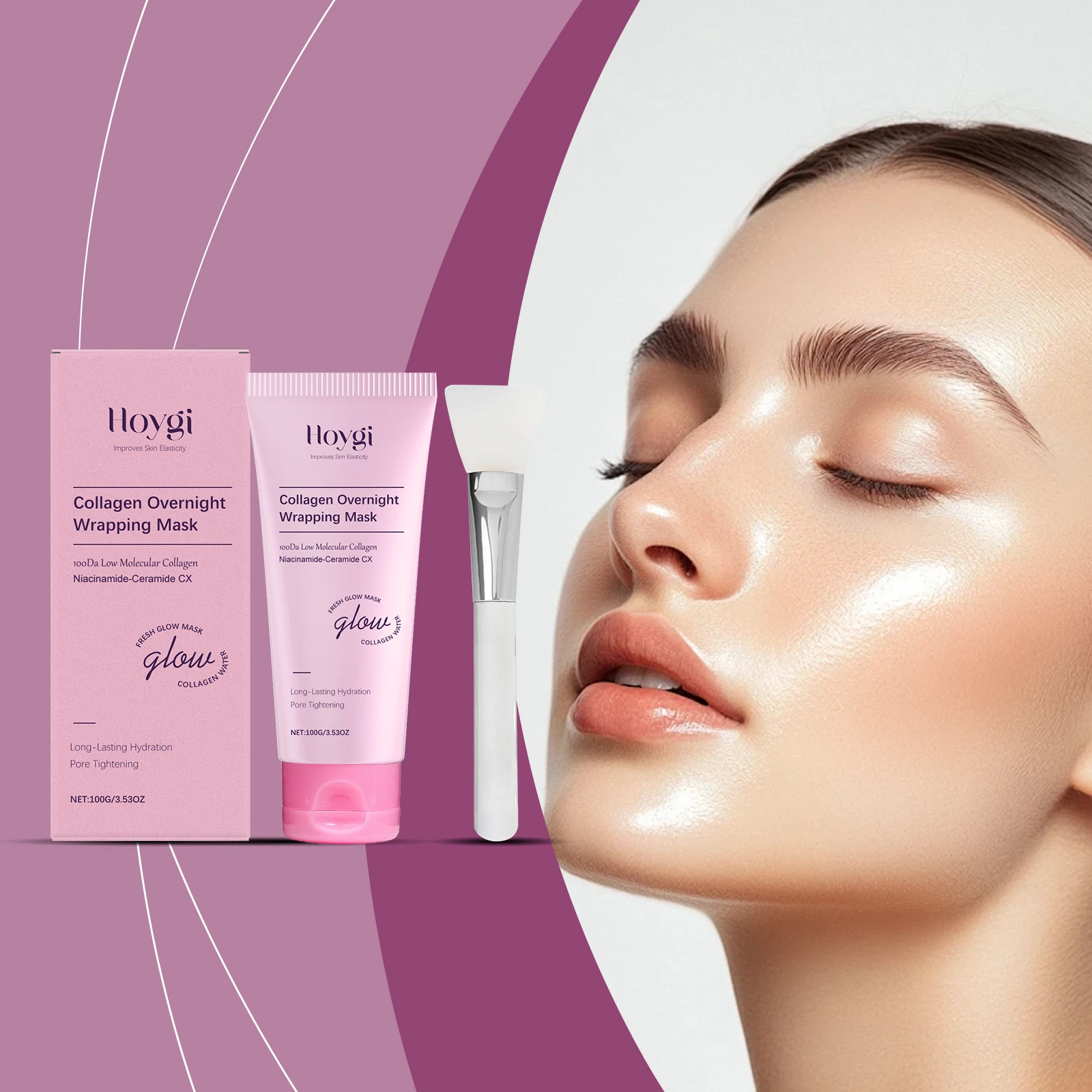 

Hoygi 100g Collagen Peel Off Mask Oil Control Exfoliating Nourish Skin Care Shrink Pores Brightening Moisturizing Facial Mask