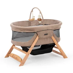 Brotish Foldable Baby Crib Baby Bed Portable Swing Cradle Newborn Baby Bed Hanging Bassinet Portable Cradle Rocking Cradle