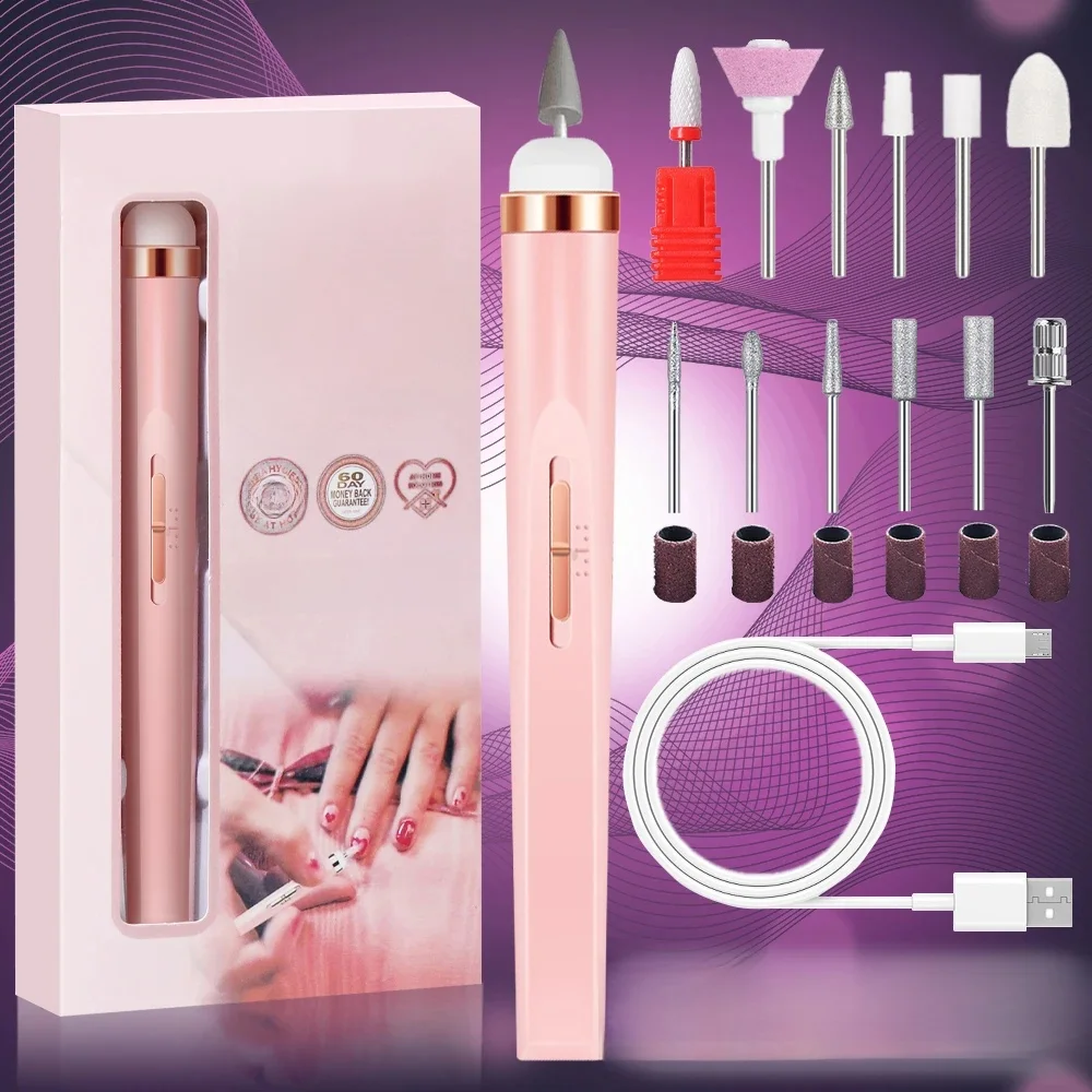 YIKOOLIN 5-in-1 elektrische nagellakboormachine USB-oplader Draagbare manicureset Peeling en polijsten voor nagelsalon - afbeelding 2