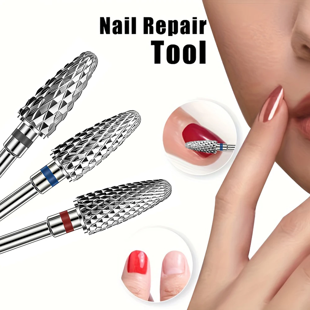 Broca de Carboneto de 5mm para Unhas, Fresa Elétrica de 3/32 para Remoção de Gel, Acessórios para Manicure